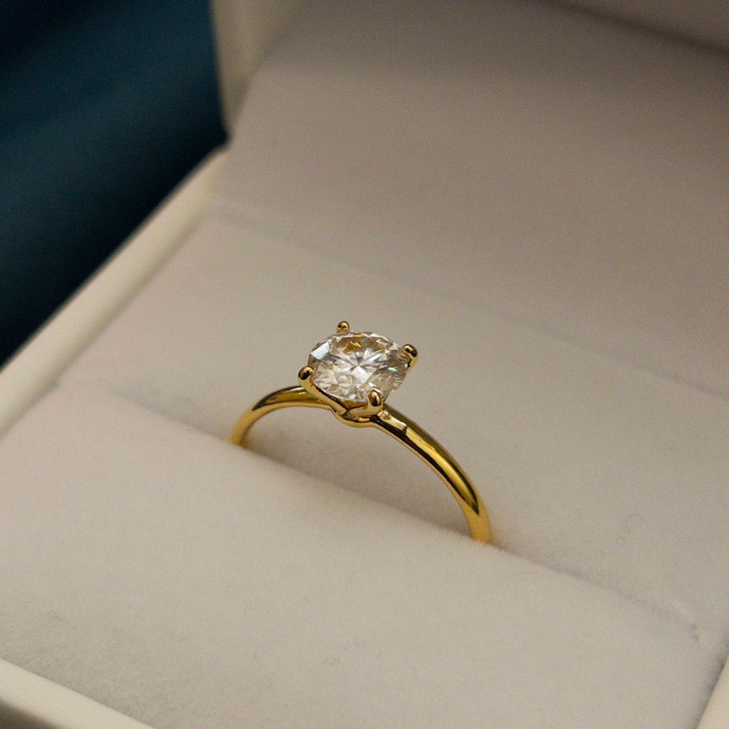 Damenring 14K Gold Filled Moissanit