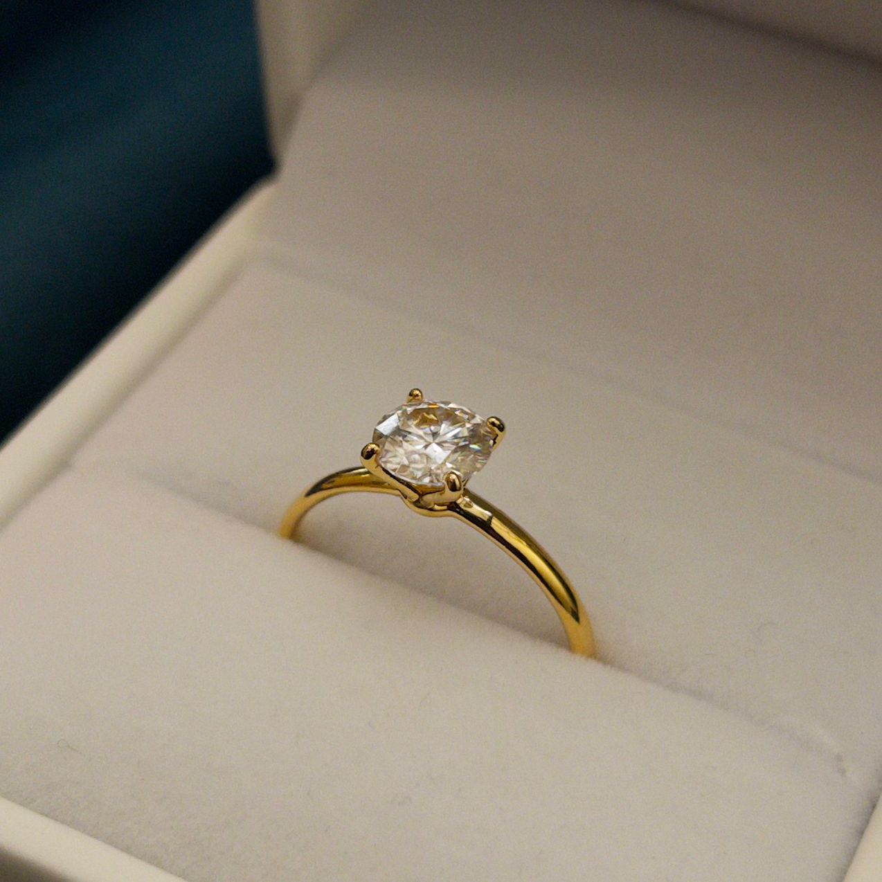 Damenring 14K Gold Filled Moissanit