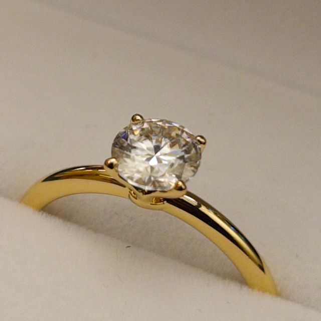 Damenring 14K Gold Filled Moissanit